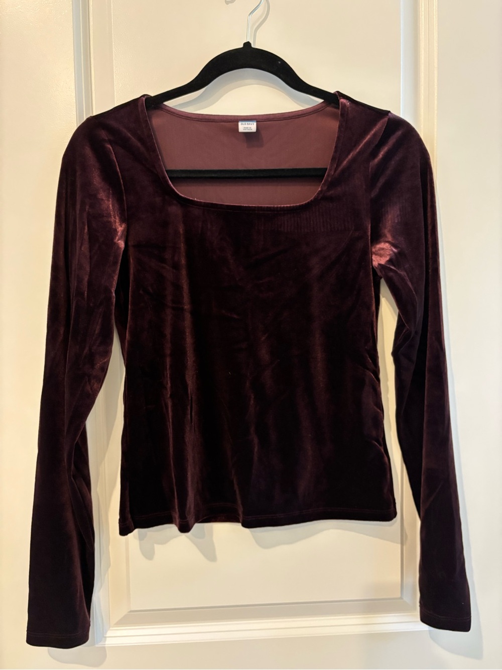 Old Navy Fitted Square Neck Velvet Top - Raisin Arizona